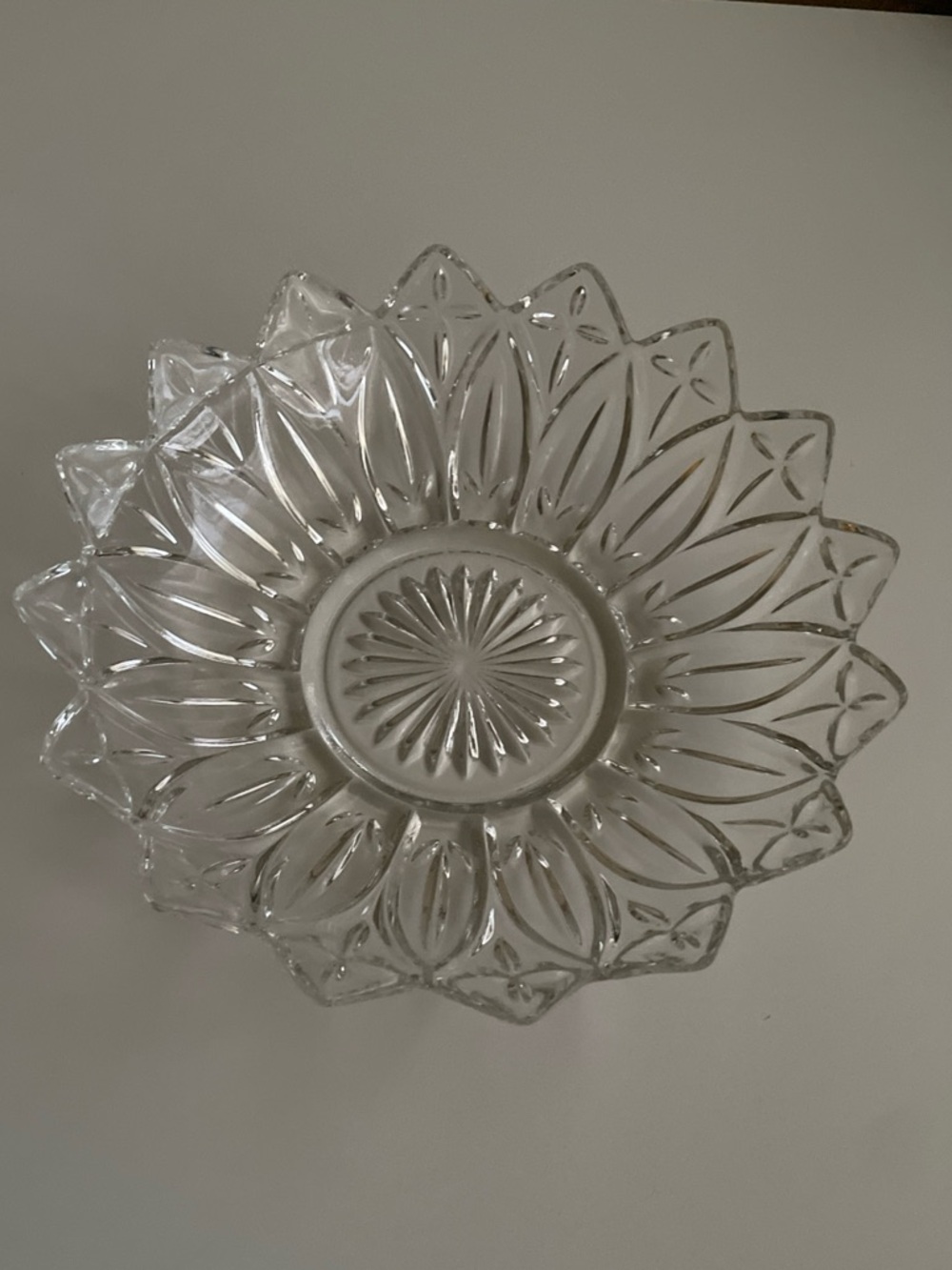 Vintage Federal Glass Petal 10" Serving Bowl Good  Condition